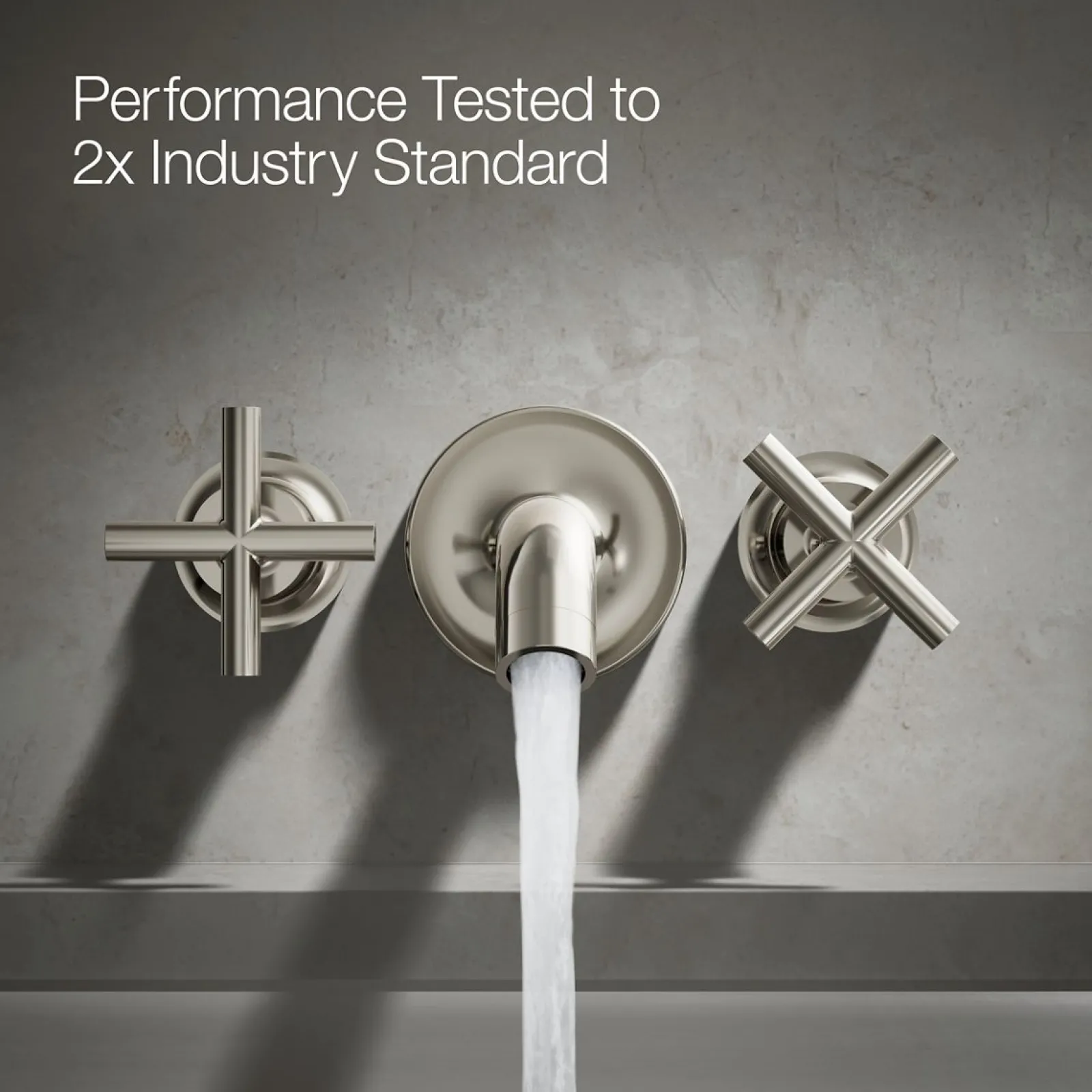 Deck- or wall-mount bath faucet handle trim with cross design^Kohler Best