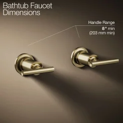 Deck- or wall-mount bath faucet handle trim with lever design^Kohler Hot