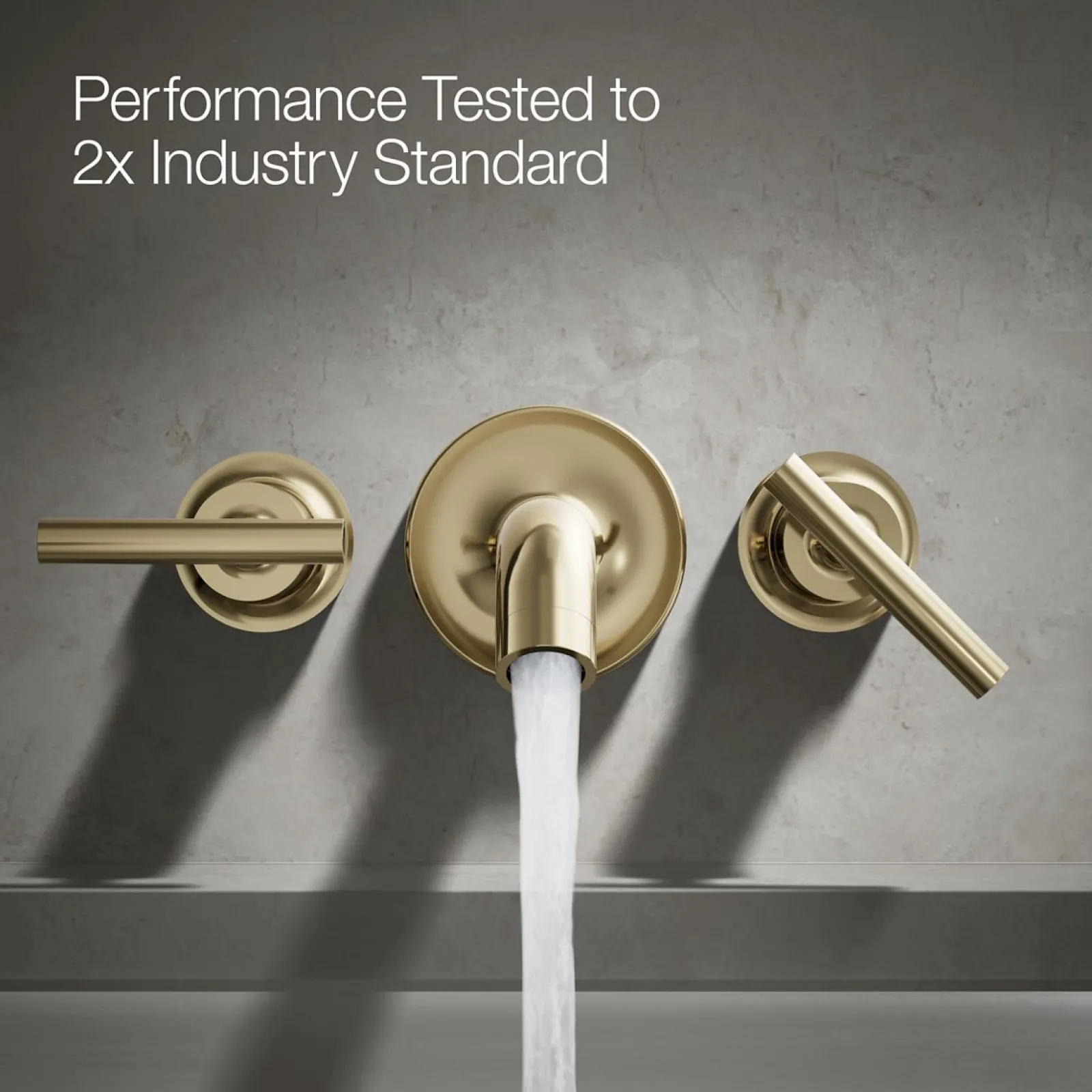 Deck- or wall-mount bath faucet handle trim with lever design^Kohler Hot