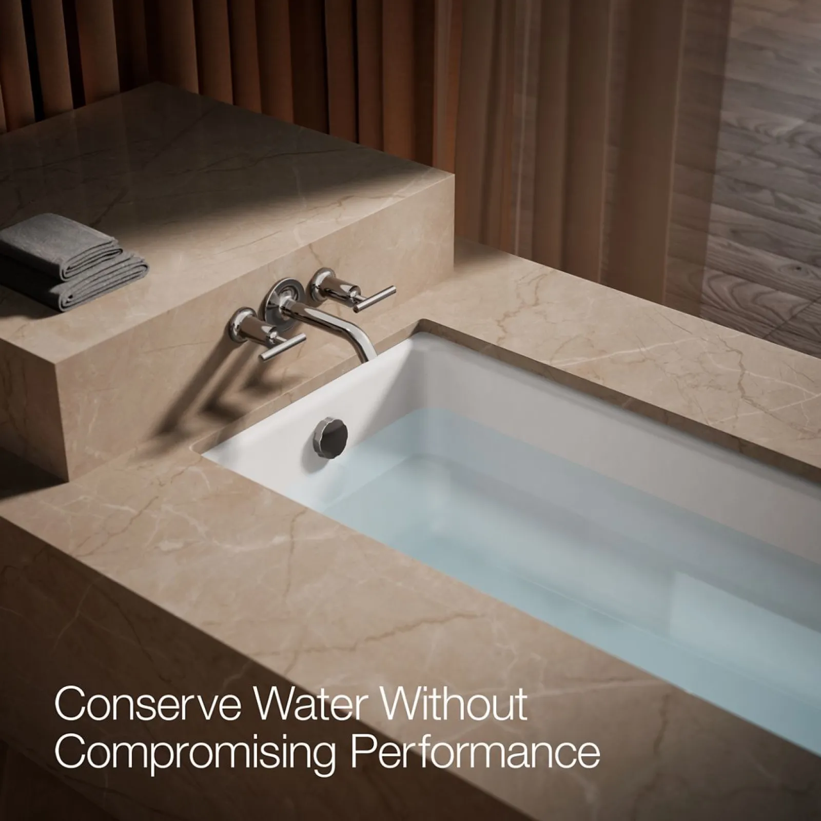 Deck- or wall-mount bath faucet handle trim with lever design^Kohler Hot