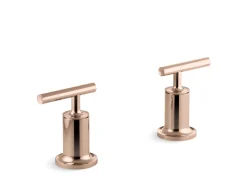 Deck- or wall-mount bath faucet handle trim with lever design^Kohler Hot