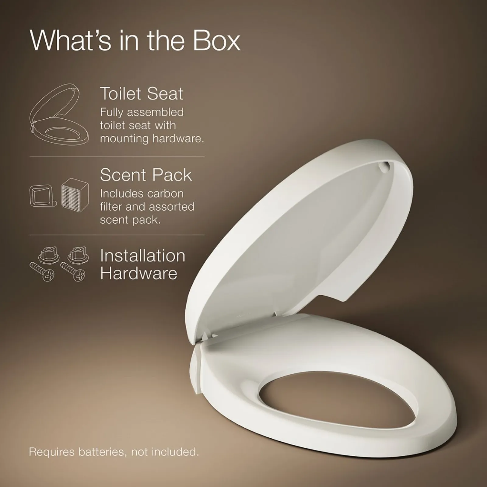 Deodorizing elongated toilet seat^Kohler Outlet