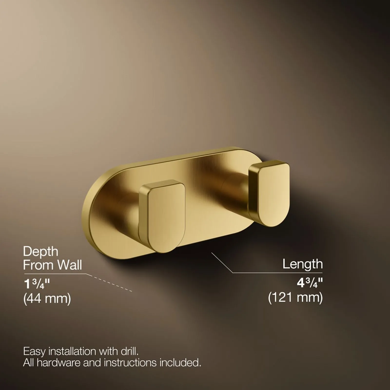 Double robe hook^Kohler Clearance