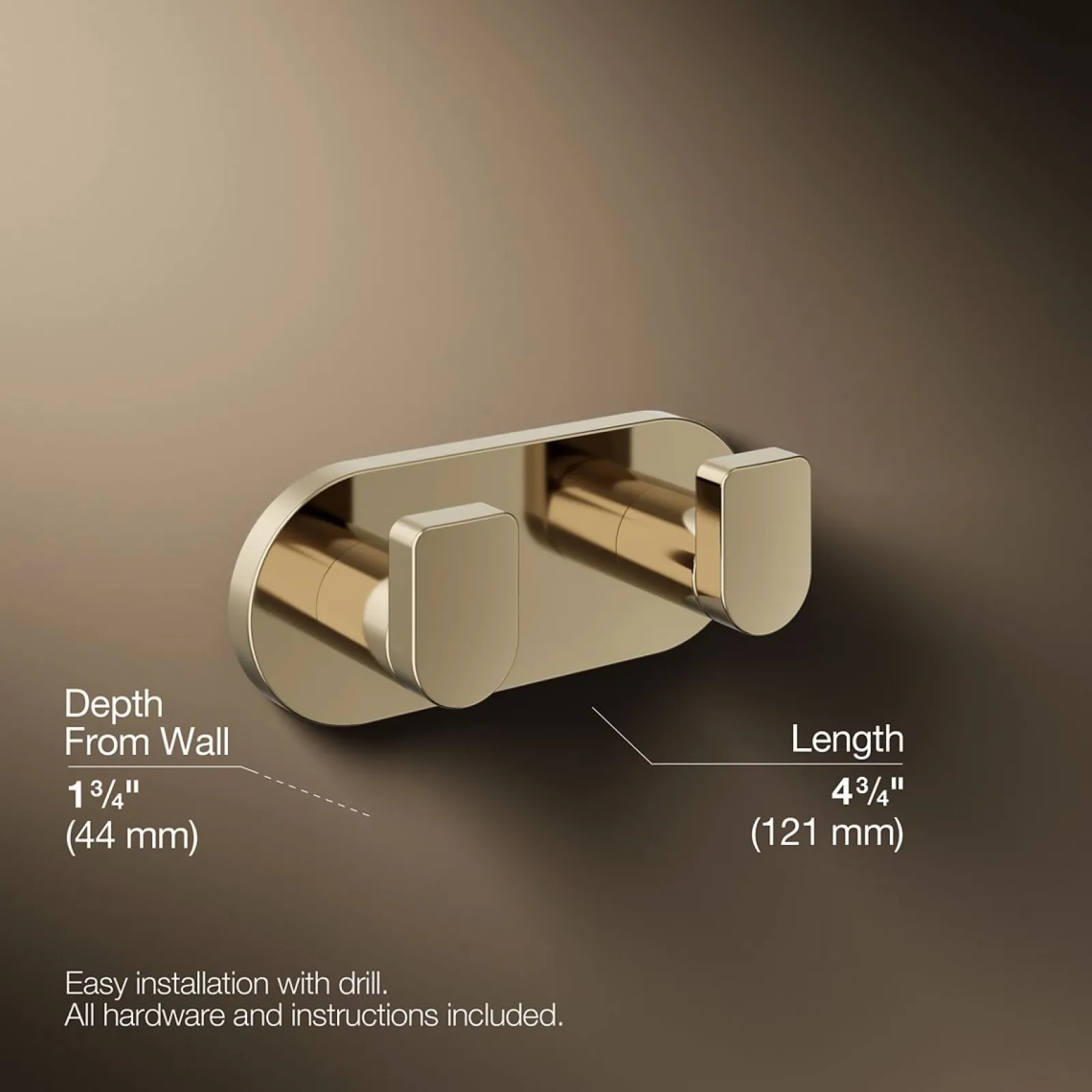 Double robe hook^Kohler Clearance