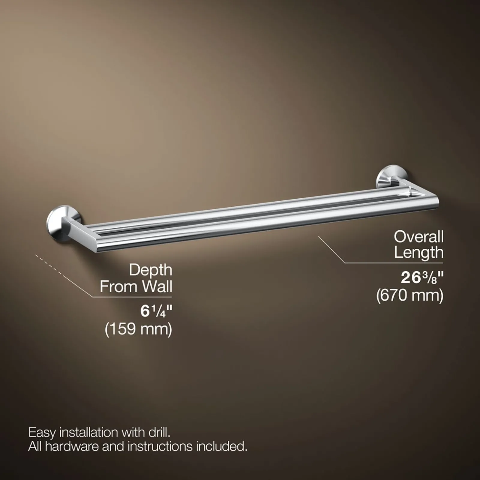 Double towel bar^Kohler