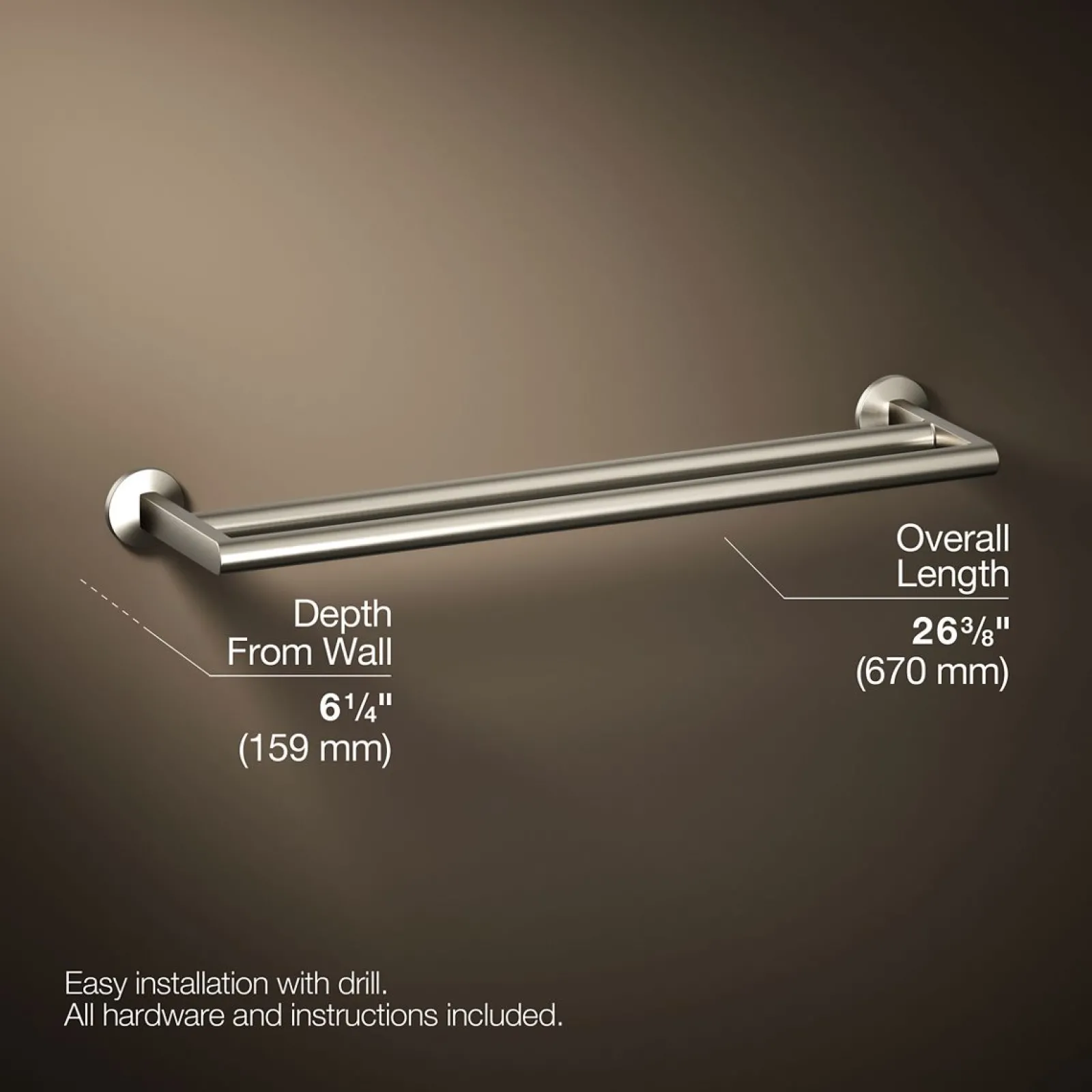 Double towel bar^Kohler