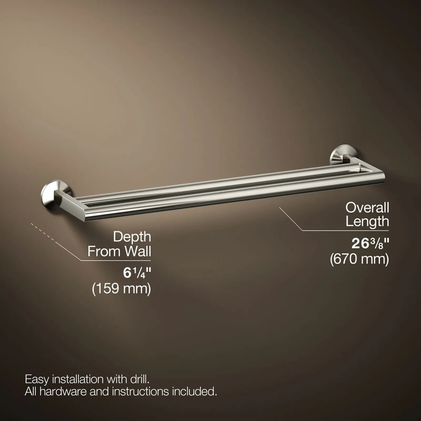 Double towel bar^Kohler