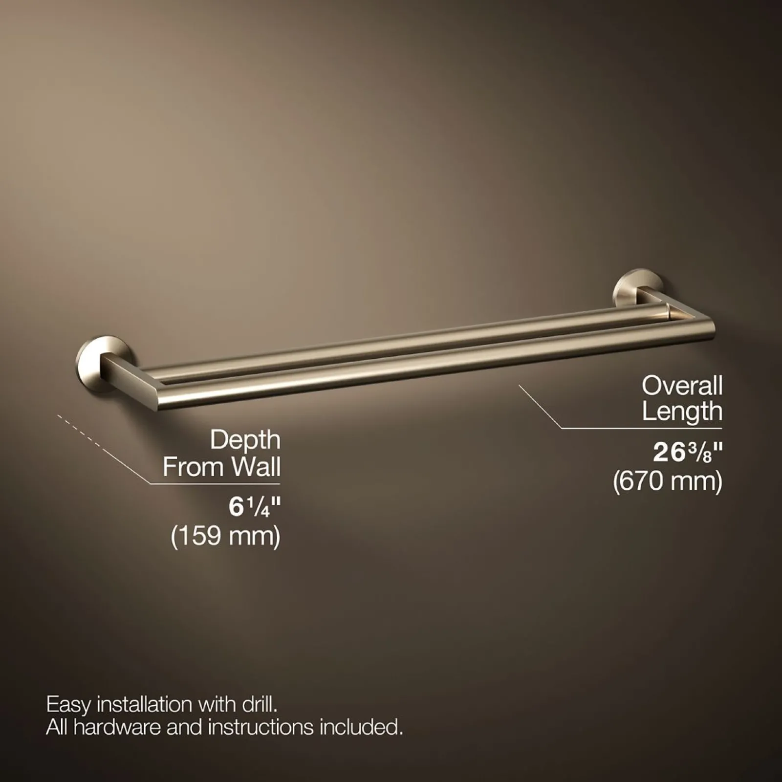 Double towel bar^Kohler
