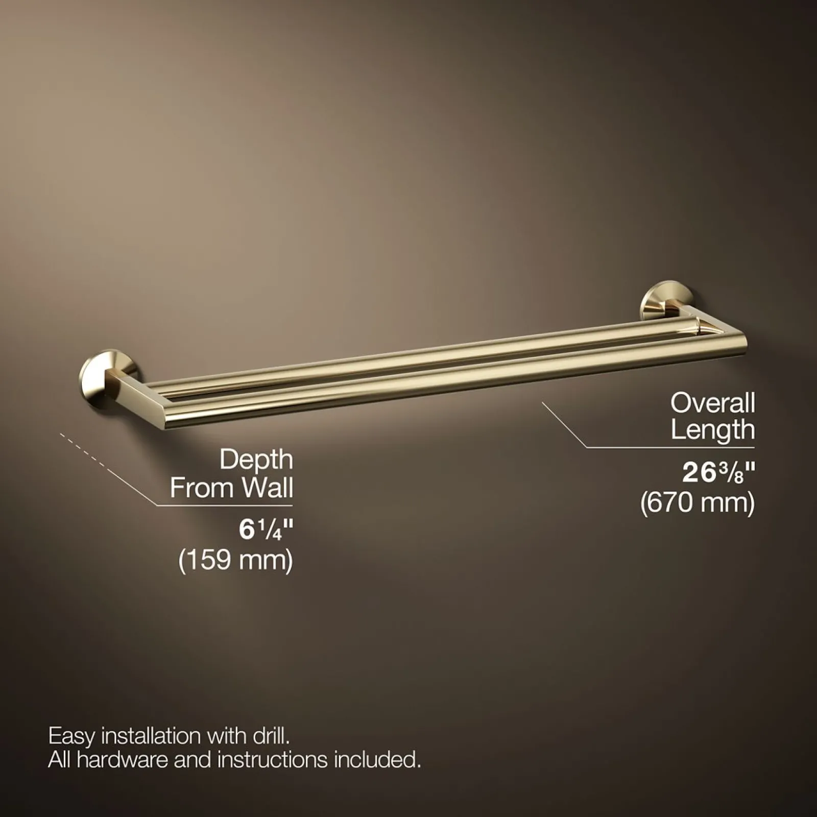 Double towel bar^Kohler