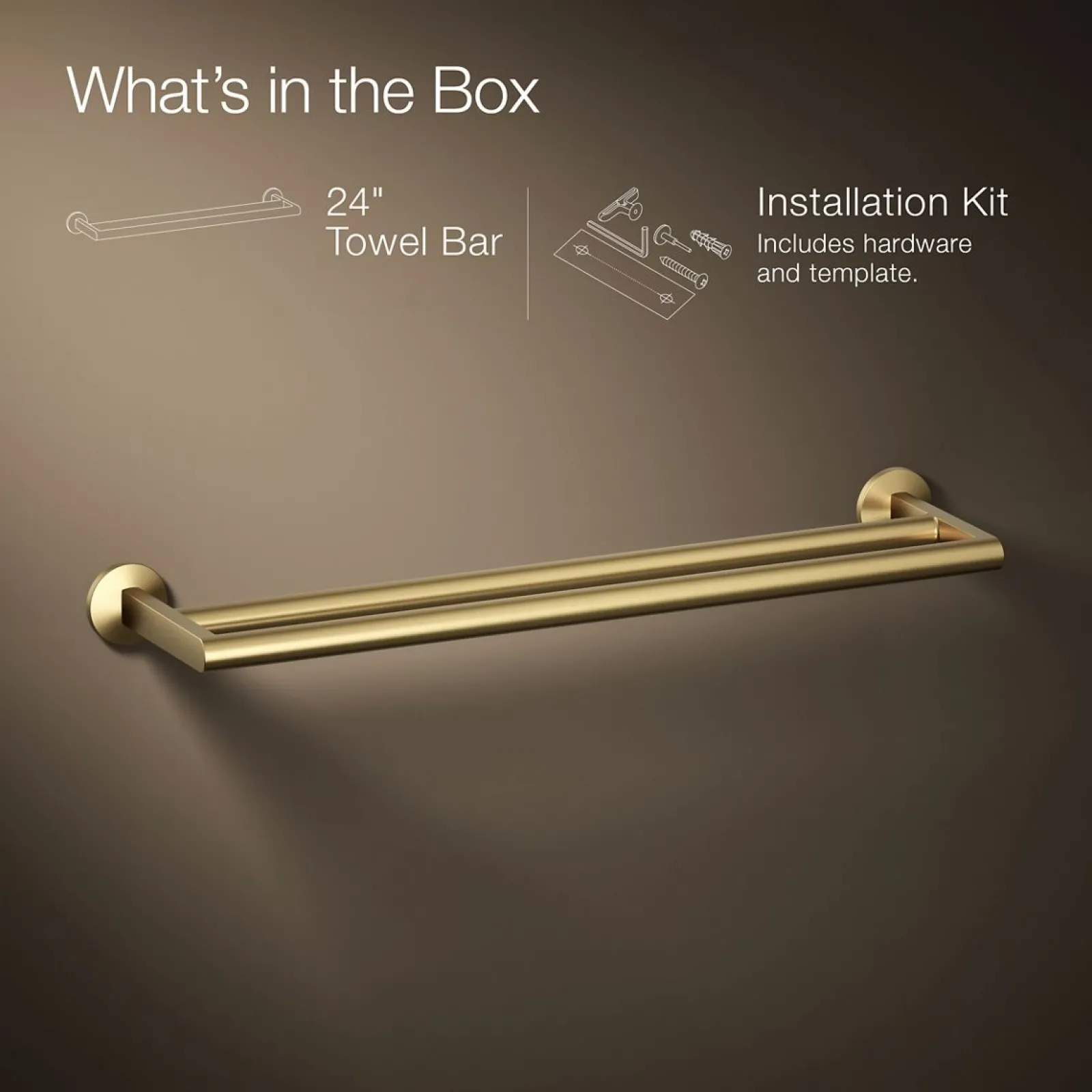 Double towel bar^Kohler