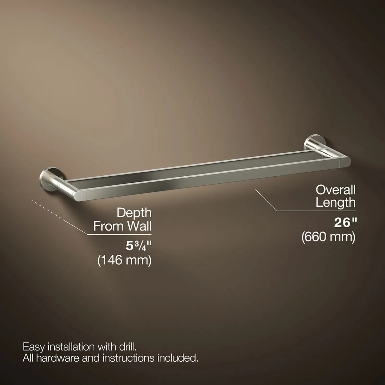 24" double towel bar^Kohler