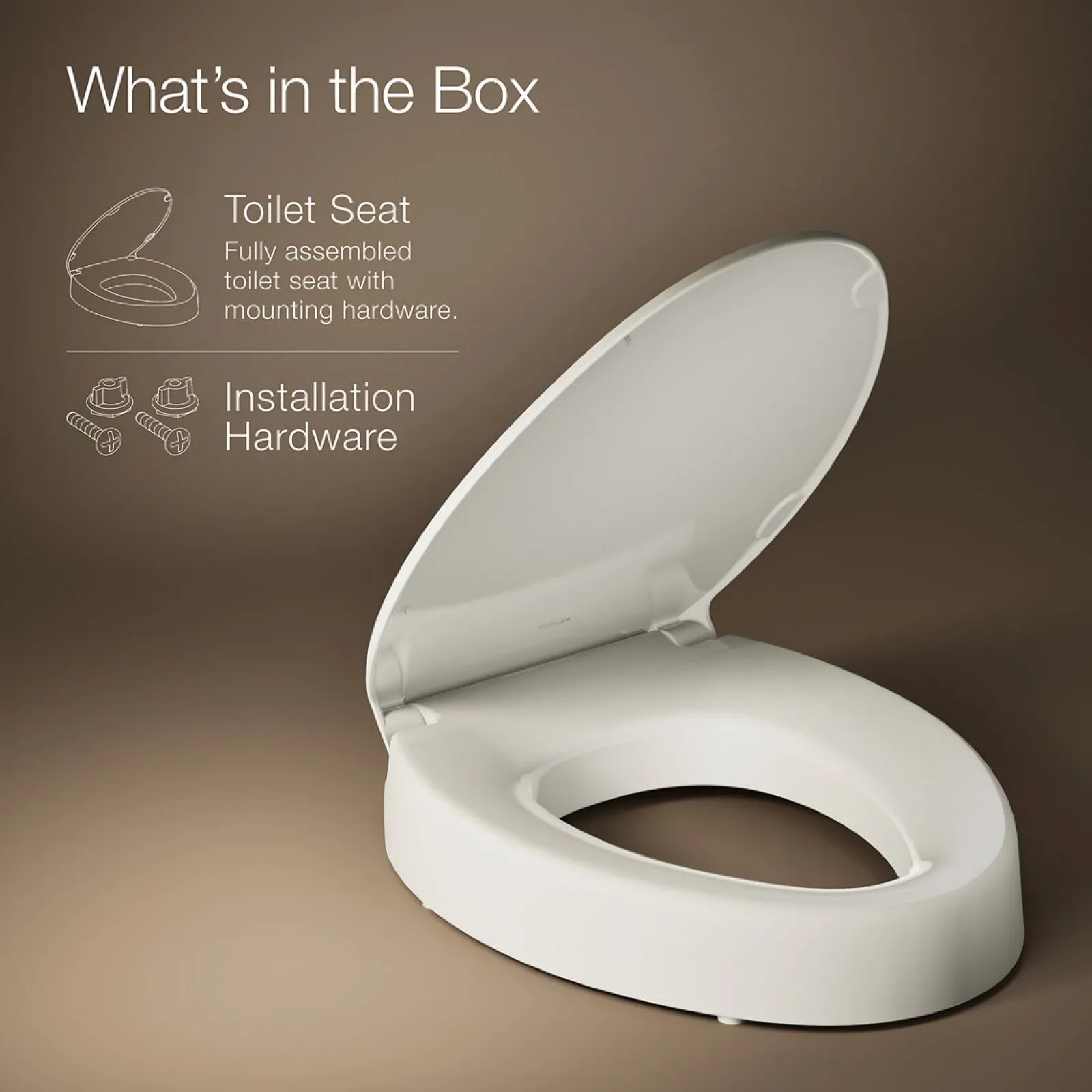 Elevated Quiet-Close™ elongated toilet seat^Kohler Clearance