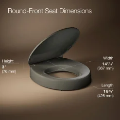 Elevated Quiet-Close™ round-front toilet seat^Kohler Best