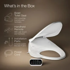 Elongated bidet toilet seat with remote control^Kohler