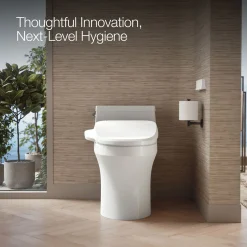 Elongated bidet toilet seat with remote control^Kohler Hot