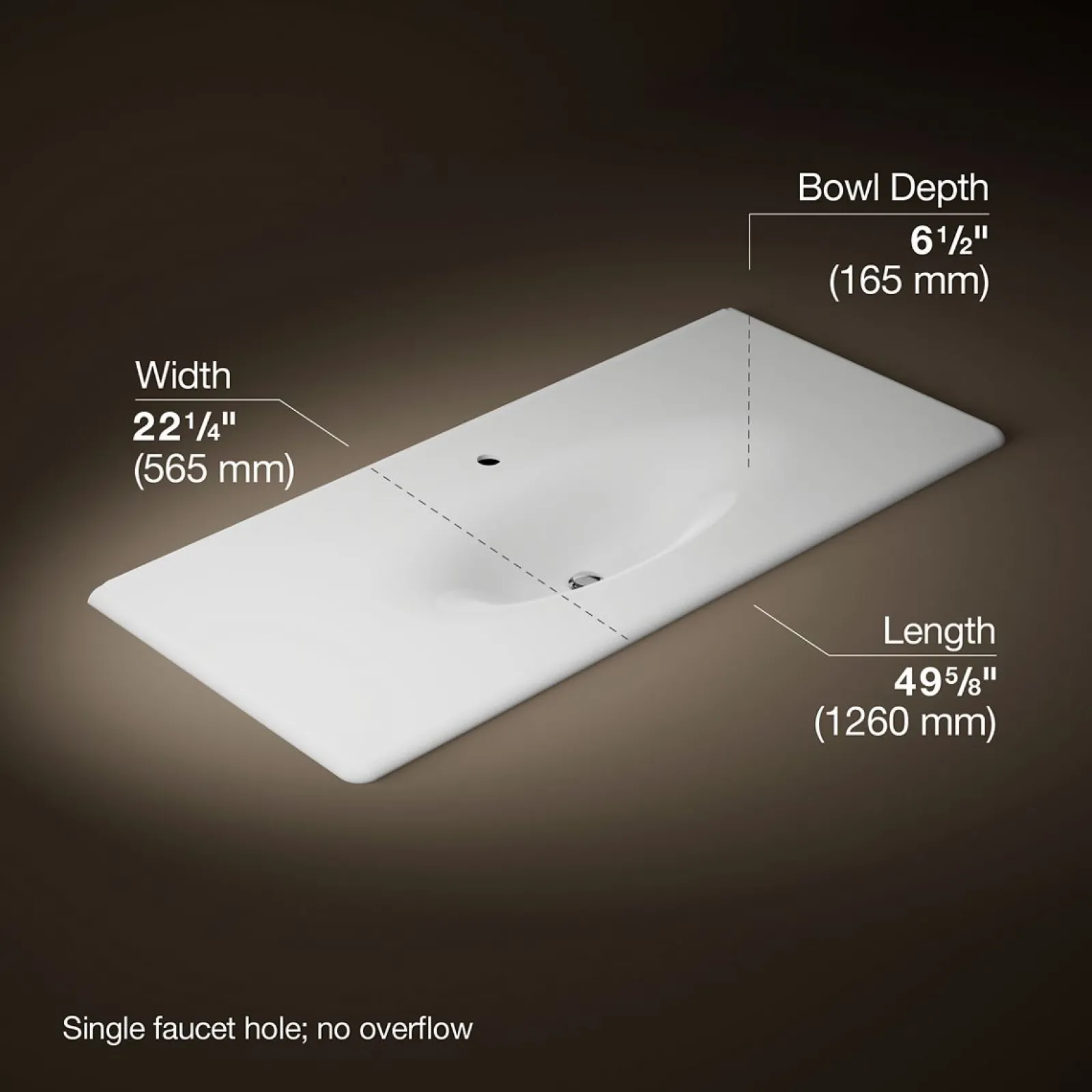 49" Enameled cast iron vanity top with integrated oval sink^Kohler Sale