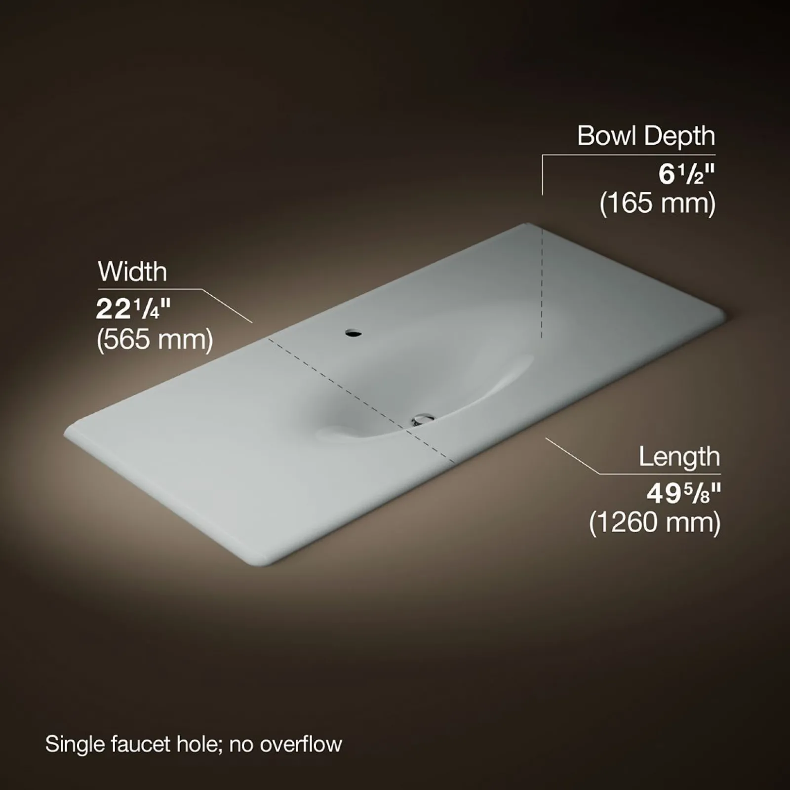 49" Enameled cast iron vanity top with integrated oval sink^Kohler Sale