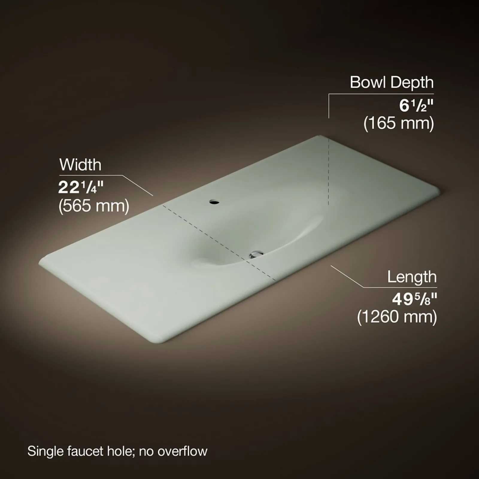 49" Enameled cast iron vanity top with integrated oval sink^Kohler Sale