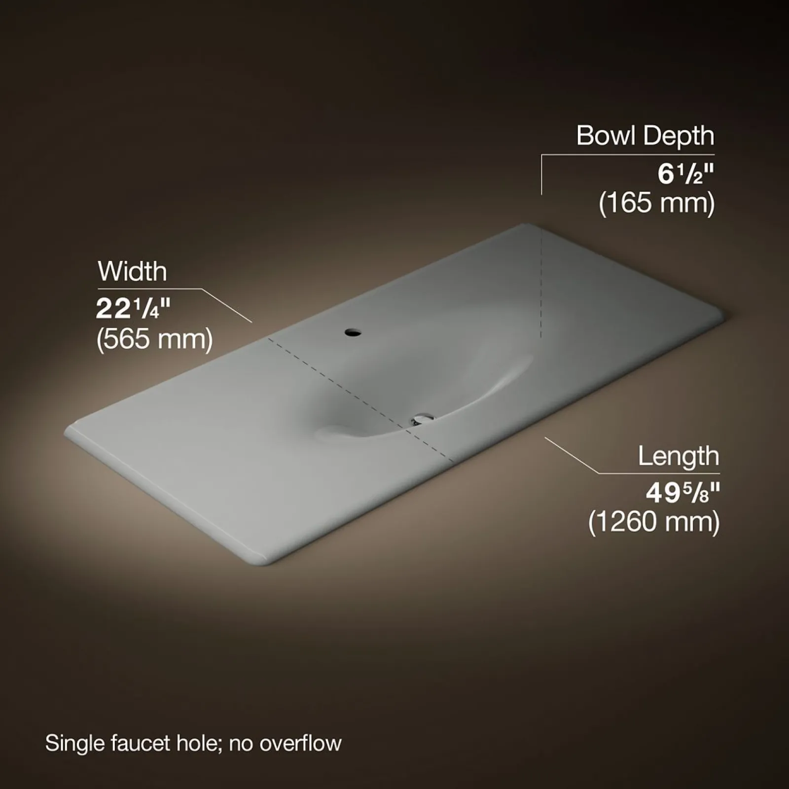 49" Enameled cast iron vanity top with integrated oval sink^Kohler Sale