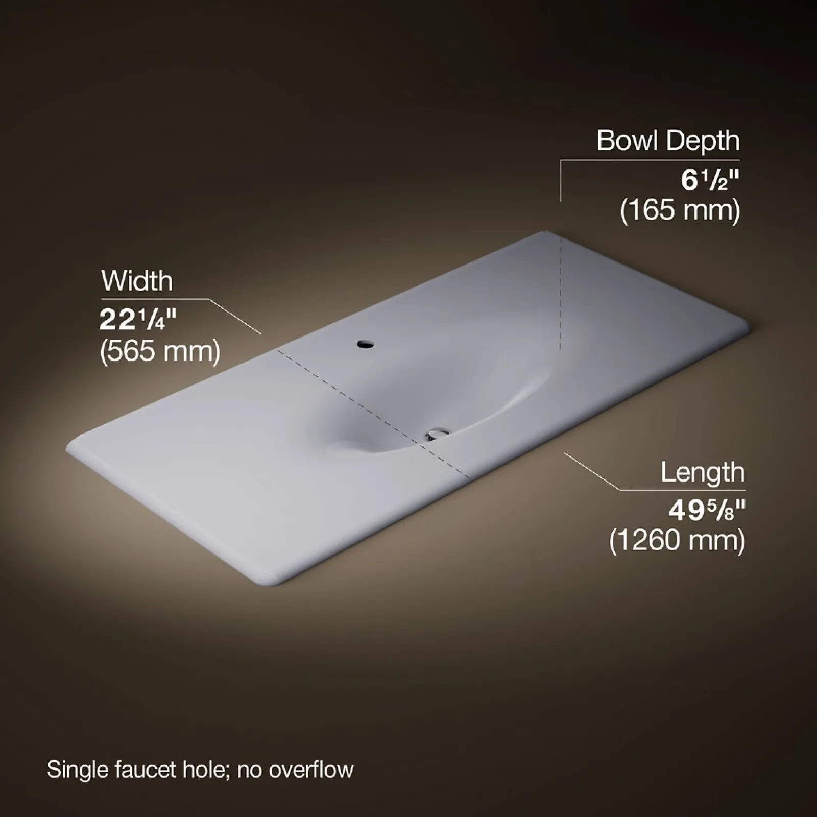 49" Enameled cast iron vanity top with integrated oval sink^Kohler Sale