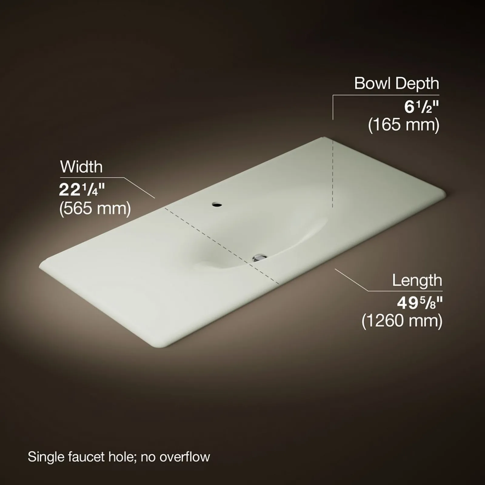 49" Enameled cast iron vanity top with integrated oval sink^Kohler Sale