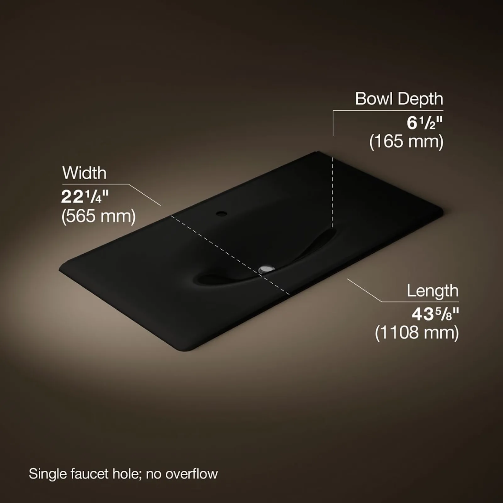43" Enameled cast iron vanity top with integrated oval sink^Kohler Outlet