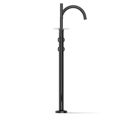 Floor-mount bath filler trim with industrial handles and handshower^Kohler Clearance