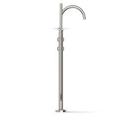 Floor-mount bath filler trim with industrial handles and handshower^Kohler Clearance
