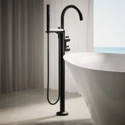 Floor-mount bath filler trim with lever handles and handshower^Kohler Sale
