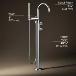 Floor-mount bath filler trim with lever handles and handshower^Kohler Sale