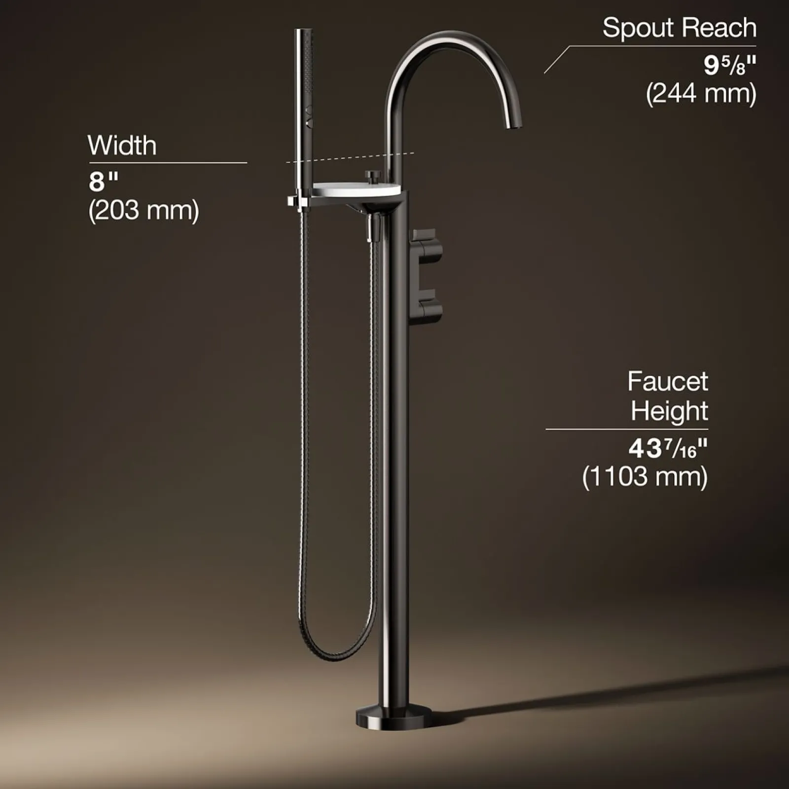 Floor-mount bath filler trim with lever handles and handshower^Kohler Sale