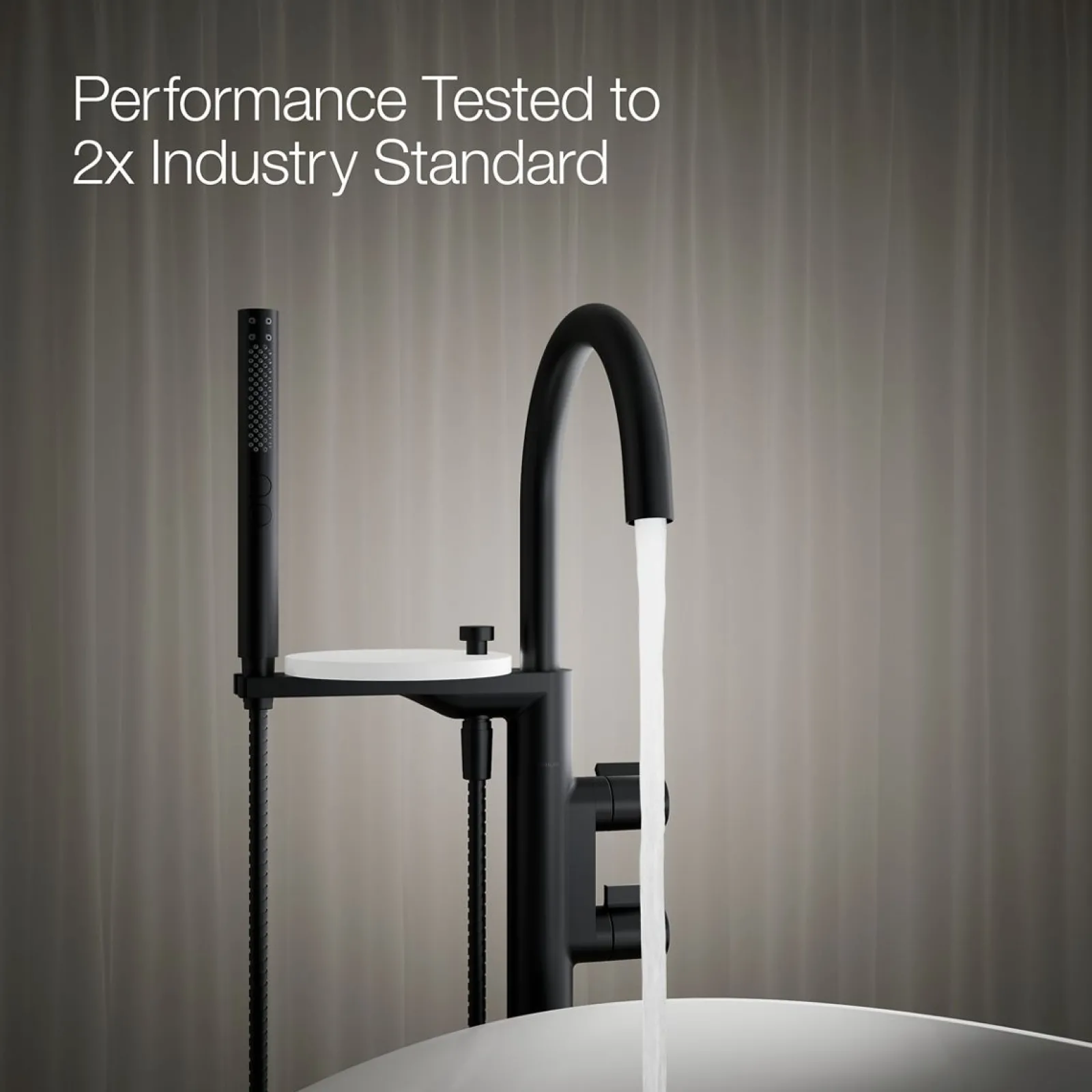 Floor-mount bath filler trim with lever handles and handshower^Kohler Sale