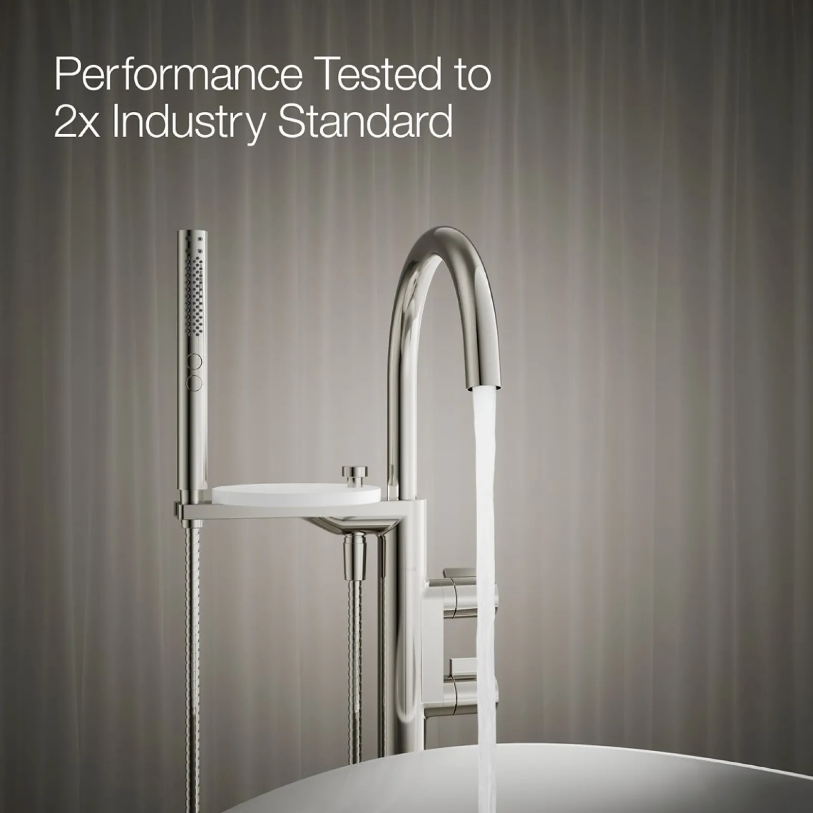 Floor-mount bath filler trim with lever handles and handshower^Kohler Sale