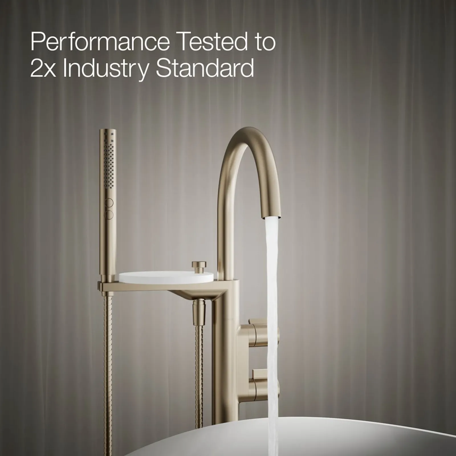 Floor-mount bath filler trim with lever handles and handshower^Kohler Sale