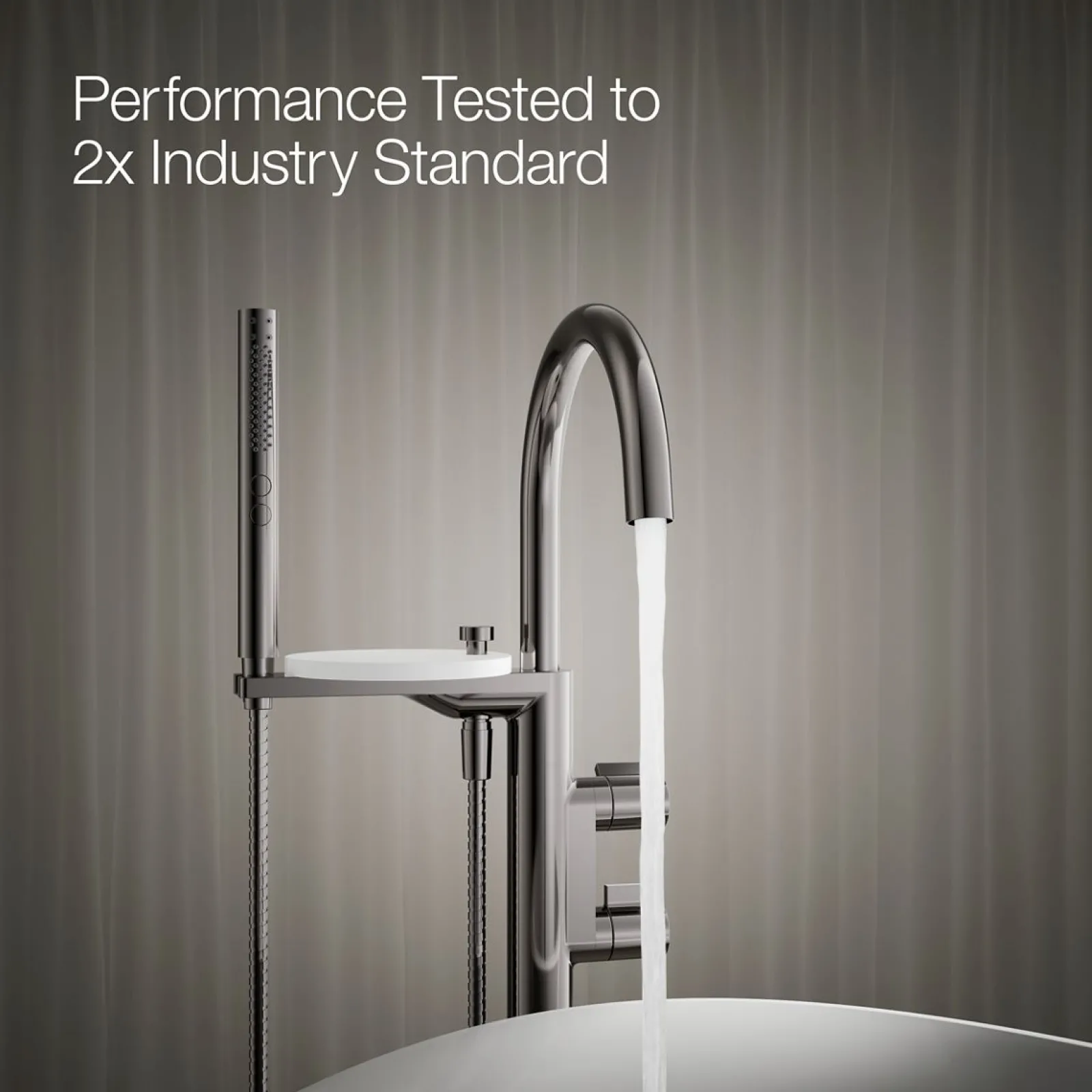 Floor-mount bath filler trim with lever handles and handshower^Kohler Sale