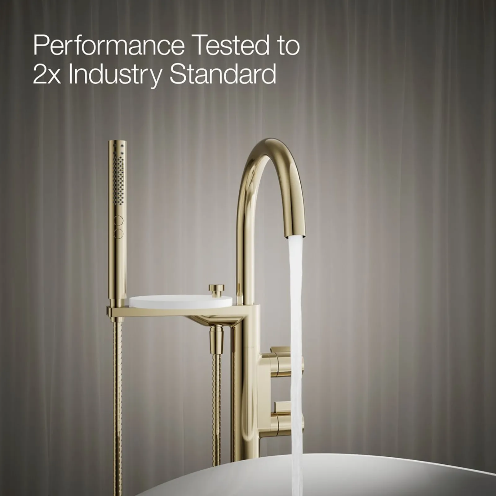 Floor-mount bath filler trim with lever handles and handshower^Kohler Sale