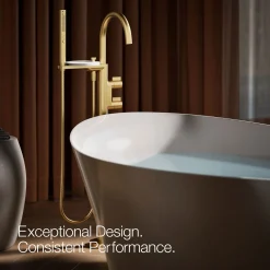 Floor-mount bath filler trim with lever handles and handshower^Kohler Sale