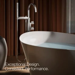 Floor-mount bath filler trim with lever handles and handshower^Kohler Sale