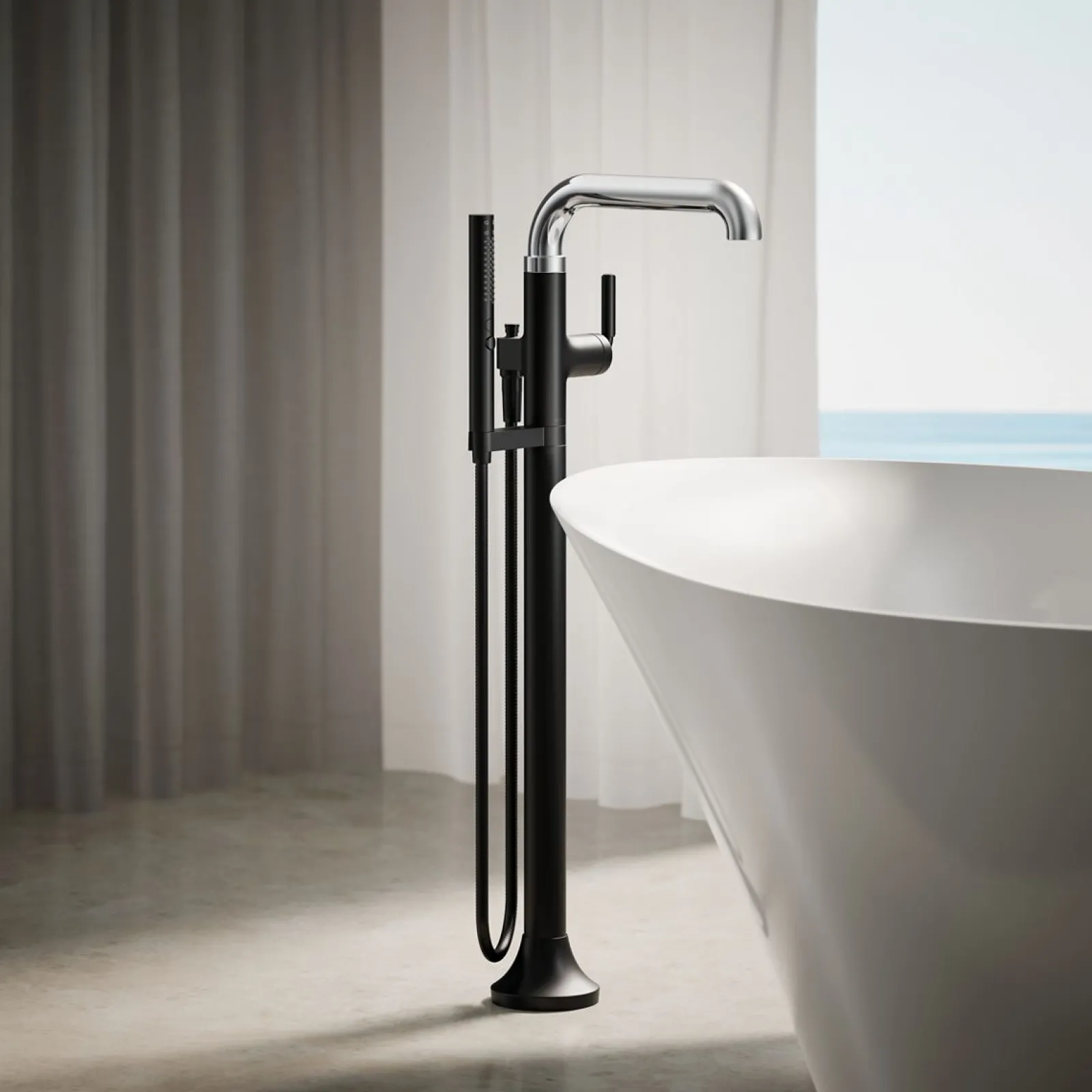 Floor-mount bath filler trim with handshower^Kohler Sale