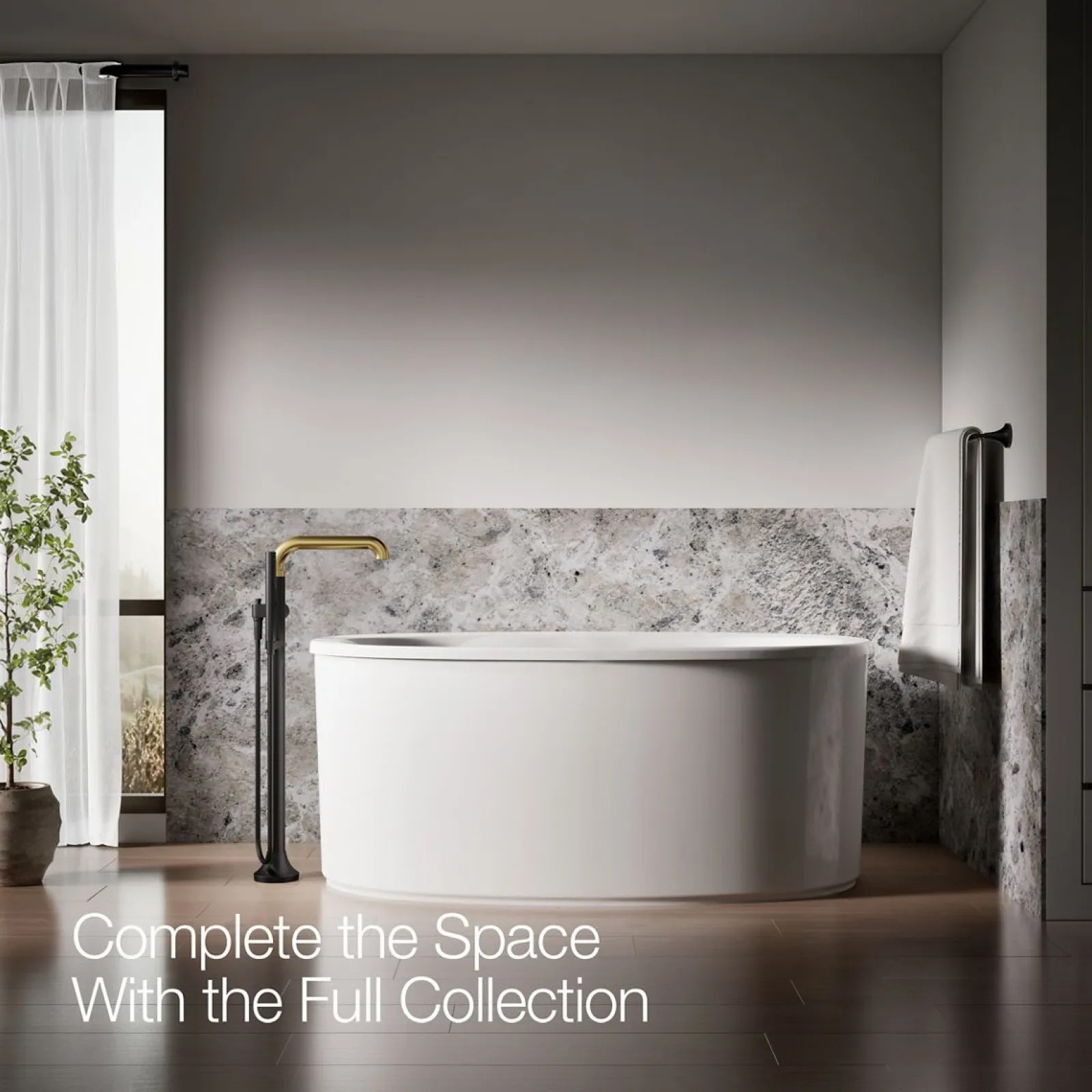 Floor-mount bath filler trim with handshower^Kohler Sale