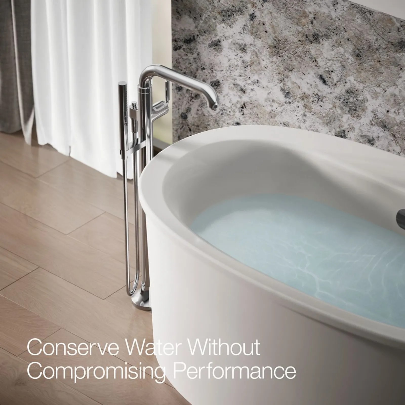 Floor-mount bath filler trim with handshower^Kohler Sale
