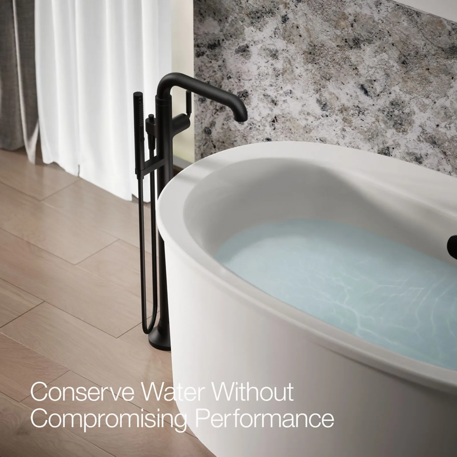 Floor-mount bath filler trim with handshower^Kohler Sale