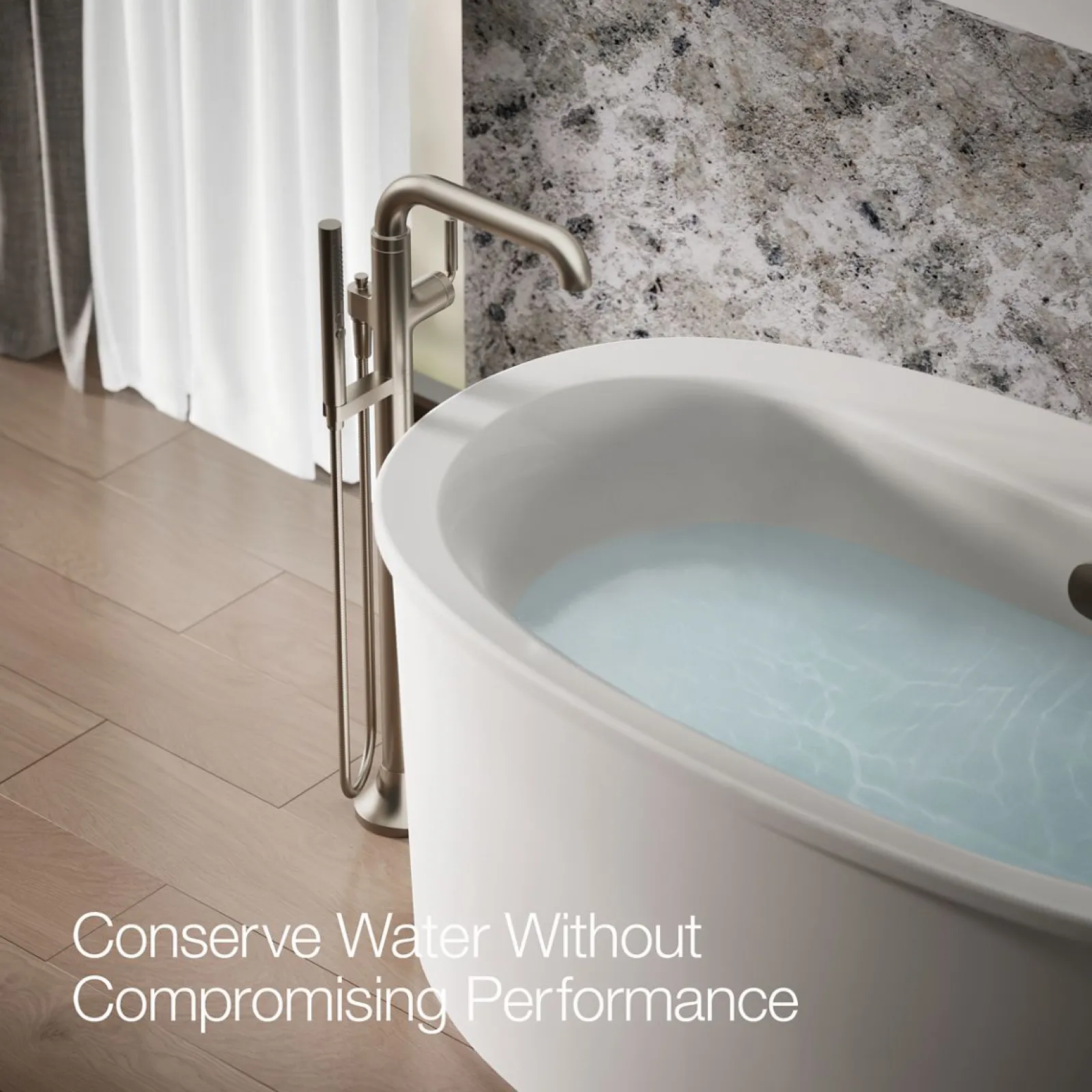 Floor-mount bath filler trim with handshower^Kohler Sale