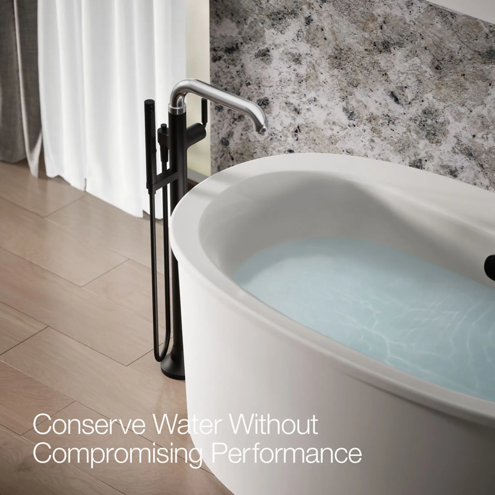 Floor-mount bath filler trim with handshower^Kohler Sale