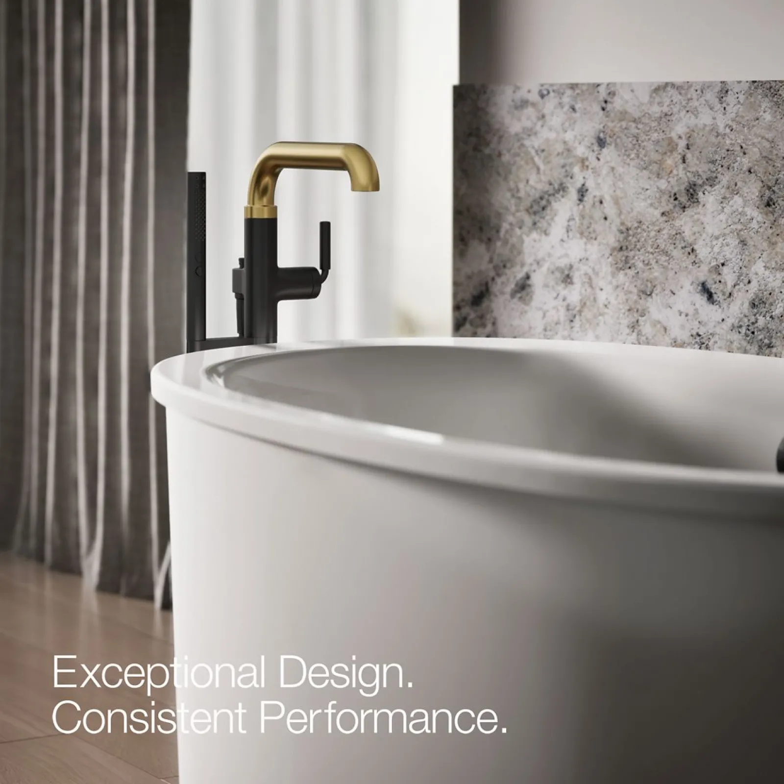 Floor-mount bath filler trim with handshower^Kohler Sale