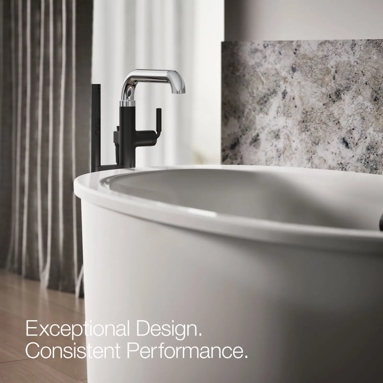 Floor-mount bath filler trim with handshower^Kohler Sale