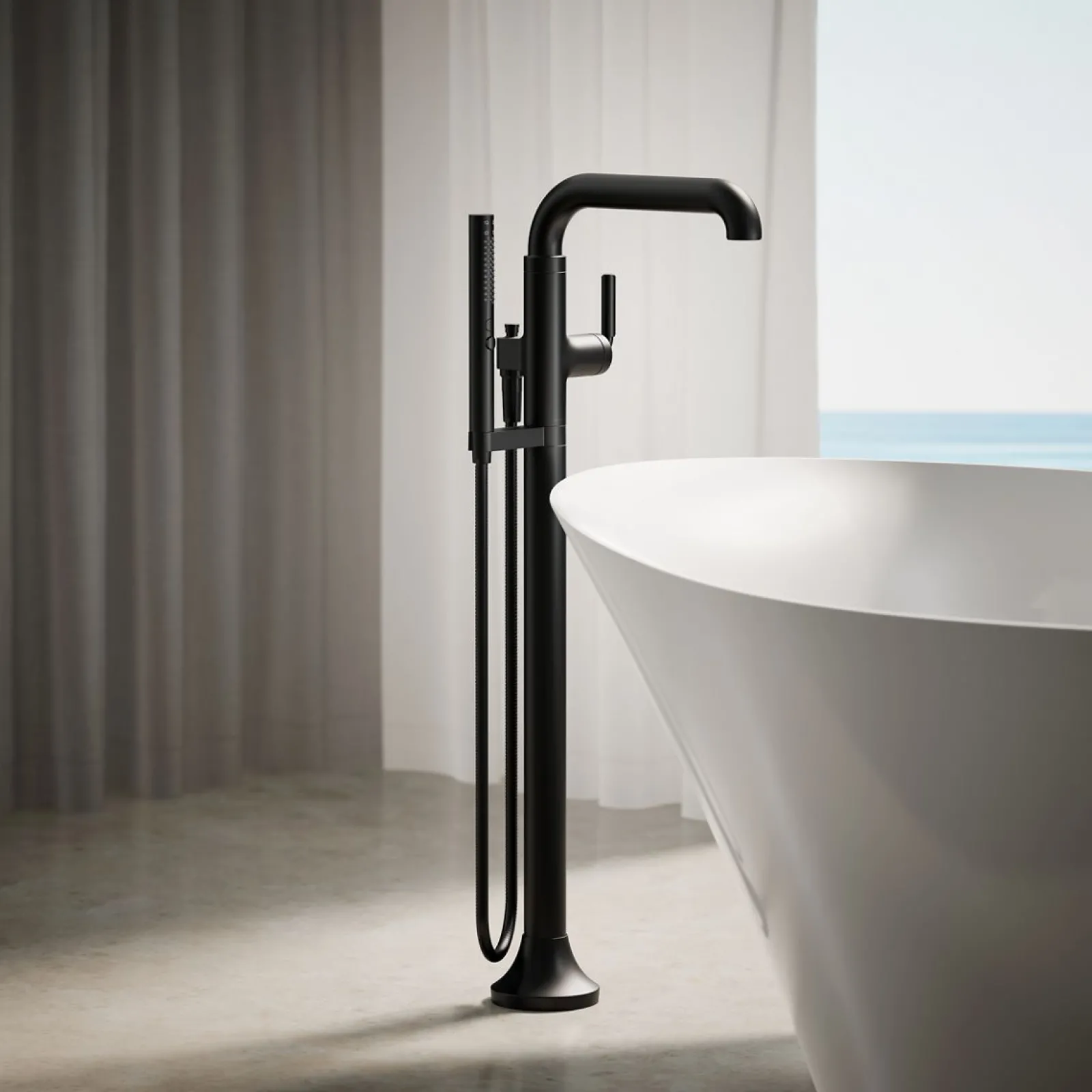 Floor-mount bath filler trim with handshower^Kohler Sale