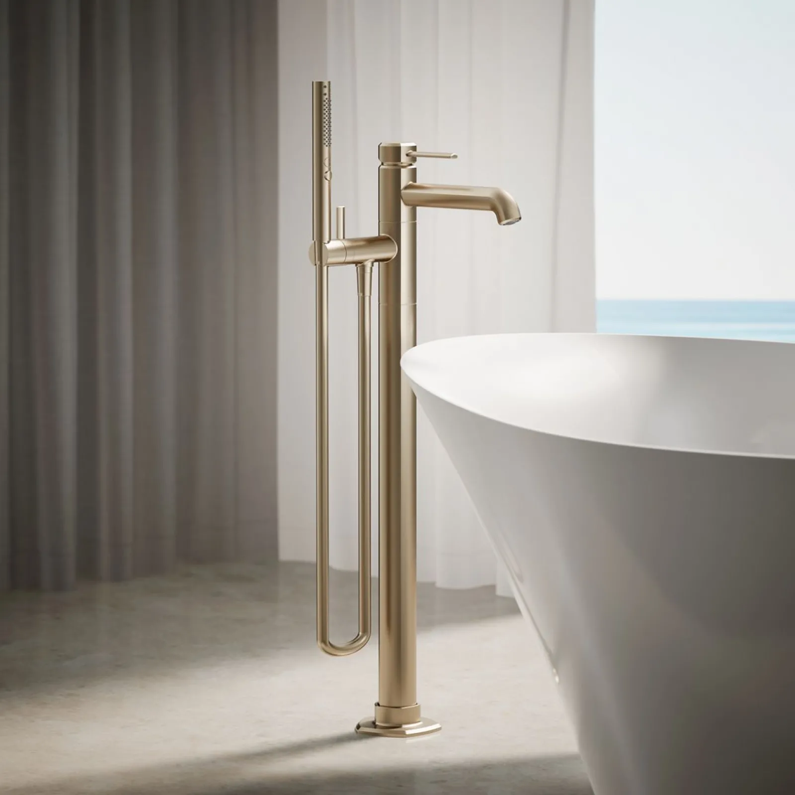 Floor-mount bath filler trim with handshower^Kohler Outlet