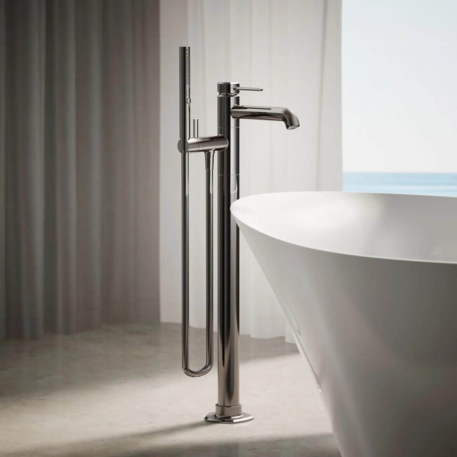 Floor-mount bath filler trim with handshower^Kohler Outlet