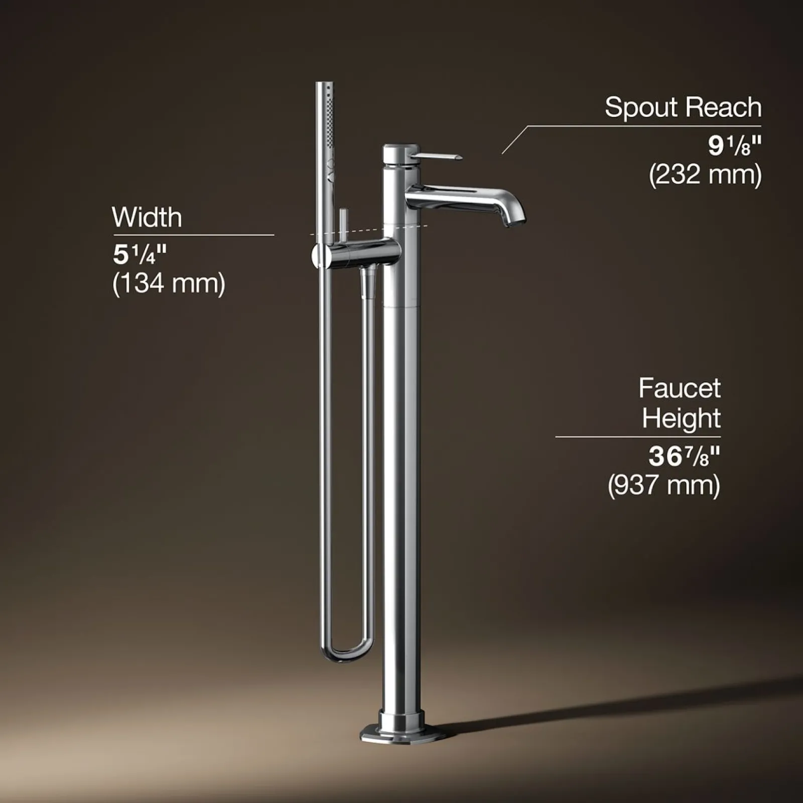 Floor-mount bath filler trim with handshower^Kohler Outlet